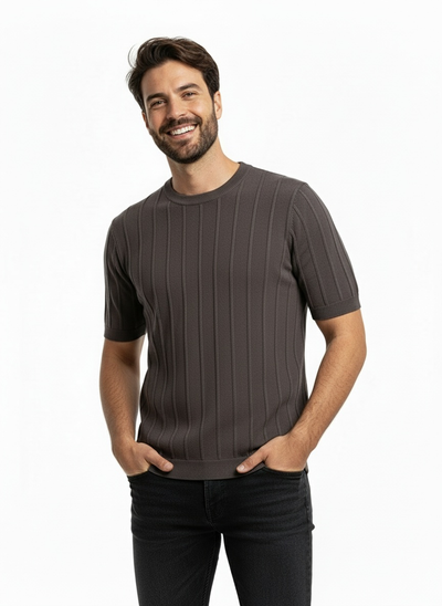 DIEGO | CAMISETA PUNTO HOMBRE | TEXTURA ACANALADA
