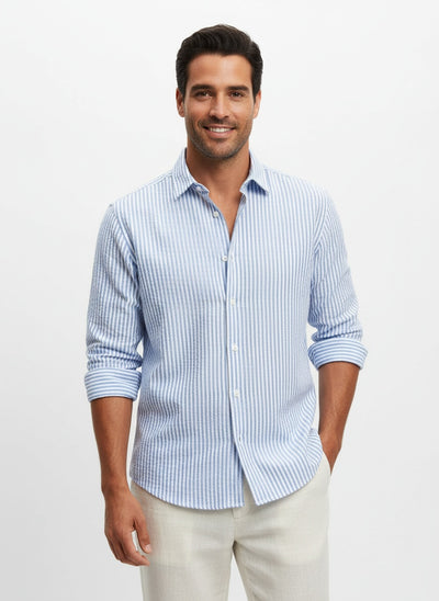MARIN | CAMISA LINO-ALGODÓN A RAYAS | FRESCURA Y ESTILO