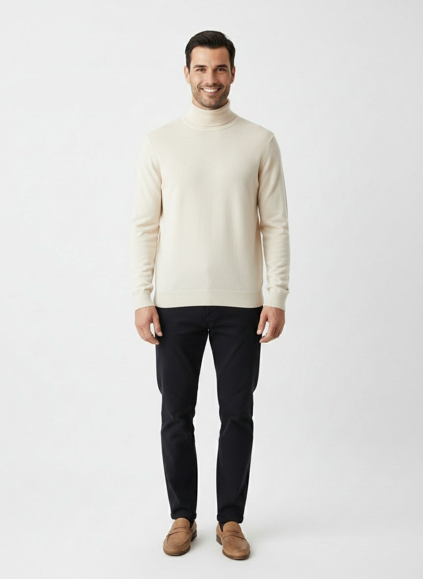 SAÚL | JERSEY DE CUELLO ALTO | LOOK MINIMALISTA Y VERSÁTIL