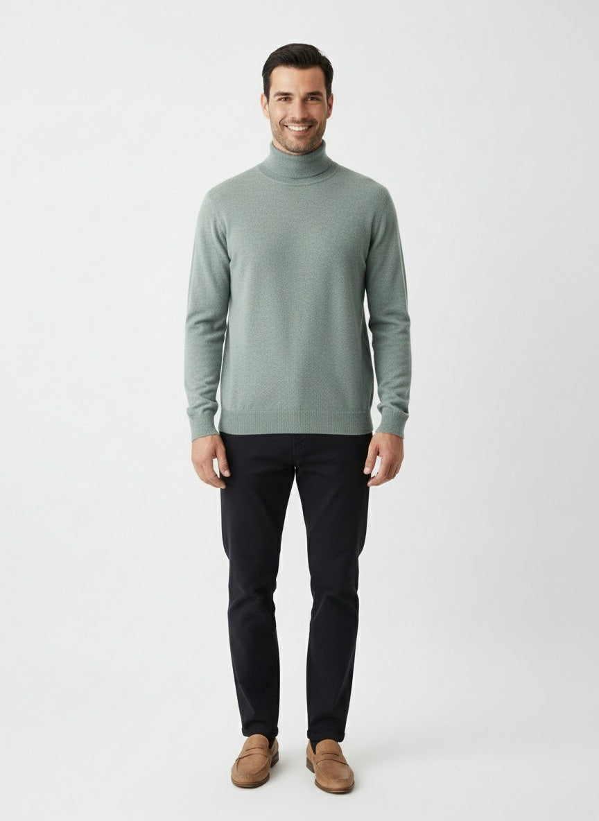 SAÚL | JERSEY DE CUELLO ALTO | LOOK MINIMALISTA Y VERSÁTIL