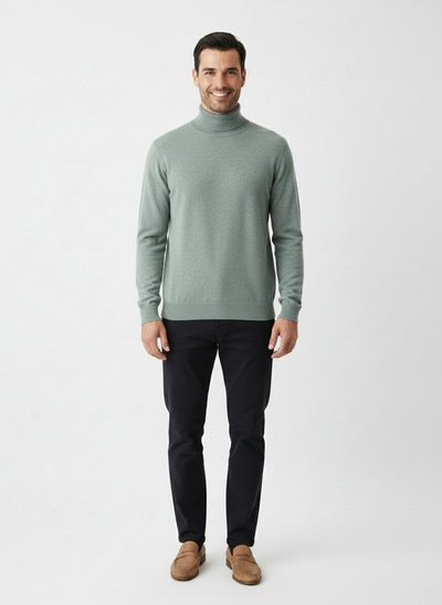 SAÚL | JERSEY DE CUELLO ALTO | LOOK MINIMALISTA Y VERSÁTIL
