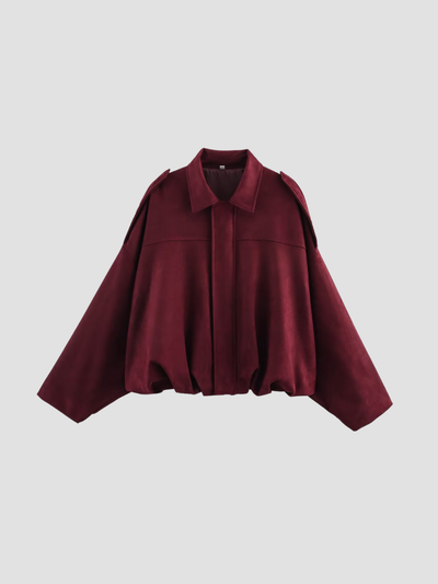 MAELIA | CHAQUETA OVERSIZE DE ANTE PARA MUJER – ELEGANCIA CONTEMPORÁNEA Y SILUETA RELAJADA