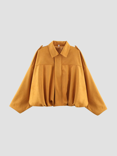 MAELIA | CHAQUETA OVERSIZE DE ANTE PARA MUJER – ELEGANCIA CONTEMPORÁNEA Y SILUETA RELAJADA