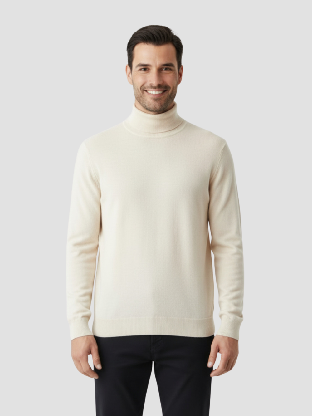 SAÚL | JERSEY DE CUELLO ALTO | LOOK MINIMALISTA Y VERSÁTIL