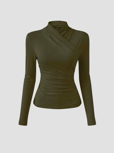 ZAFIRA | TOP CRUZADO DE MANGA LARGA PARA MUJER – ELEGANCIA ESCULPIDA Y COMODIDAD DURADERA