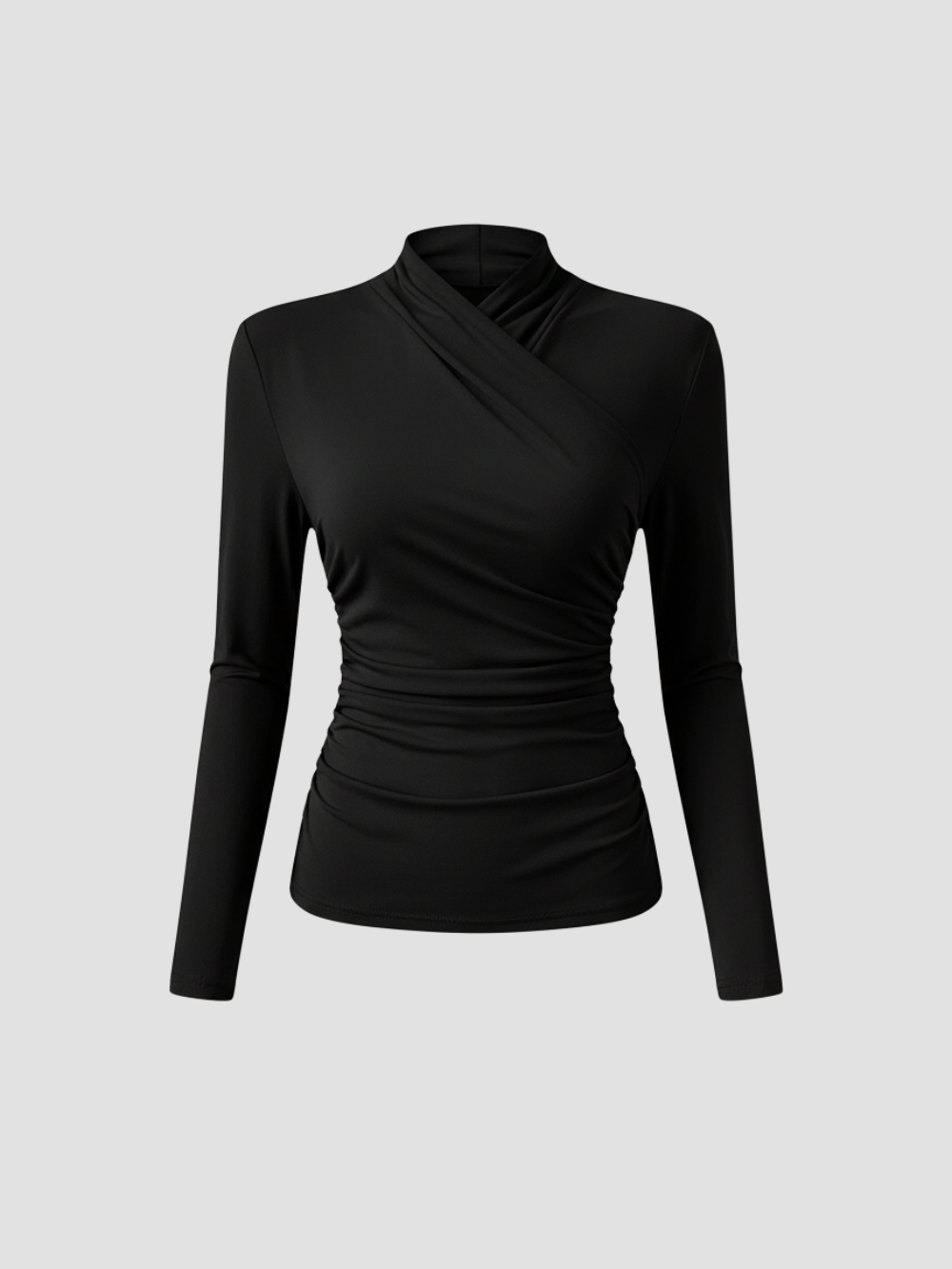 ZAFIRA | TOP CRUZADO DE MANGA LARGA PARA MUJER – ELEGANCIA ESCULPIDA Y COMODIDAD DURADERA