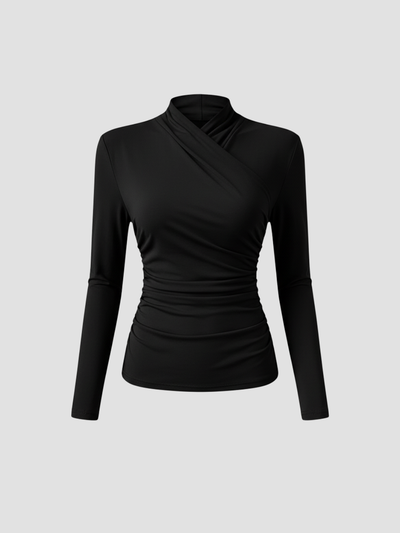 ZAFIRA | TOP CRUZADO DE MANGA LARGA PARA MUJER – ELEGANCIA ESCULPIDA Y COMODIDAD DURADERA