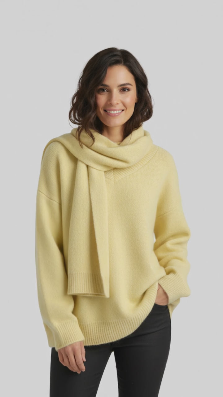 LIRIENNE | JERSEY DE MUJER CON BUFANDA – SOFISTICACIÓN DISCRETA Y MOVIMIENTO NATURAL